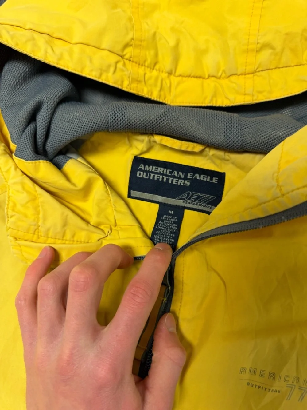 Vintage‎ american eagle yellow windbreaker hooded jacket
